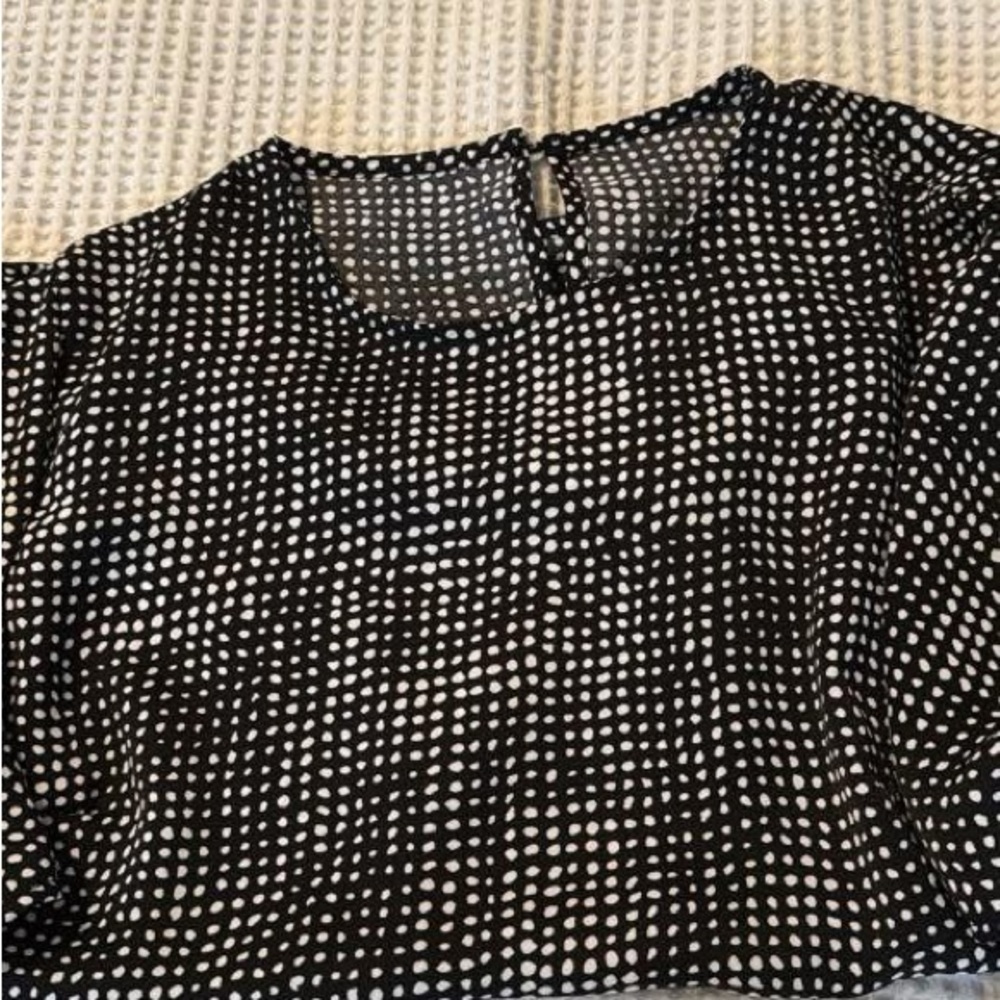 Black and White Polka Dot Women's Top